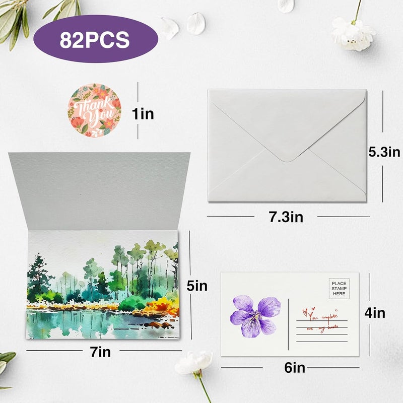 KOVIEDE 30 Pack Blank Foldable Watercolor Cards with Envelopes 5"x7", 10 Sheets Watercolor Postcards, 140lb/300gsm Heavyweight 100% Cotton Cards for Painting, Greeting, Birthday Valentine - Image 5